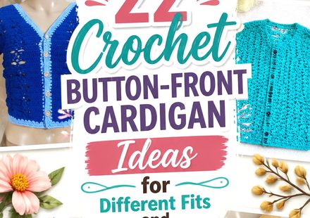 Crochet Button Front Cardigan Ideas for Different Fits and Finishes