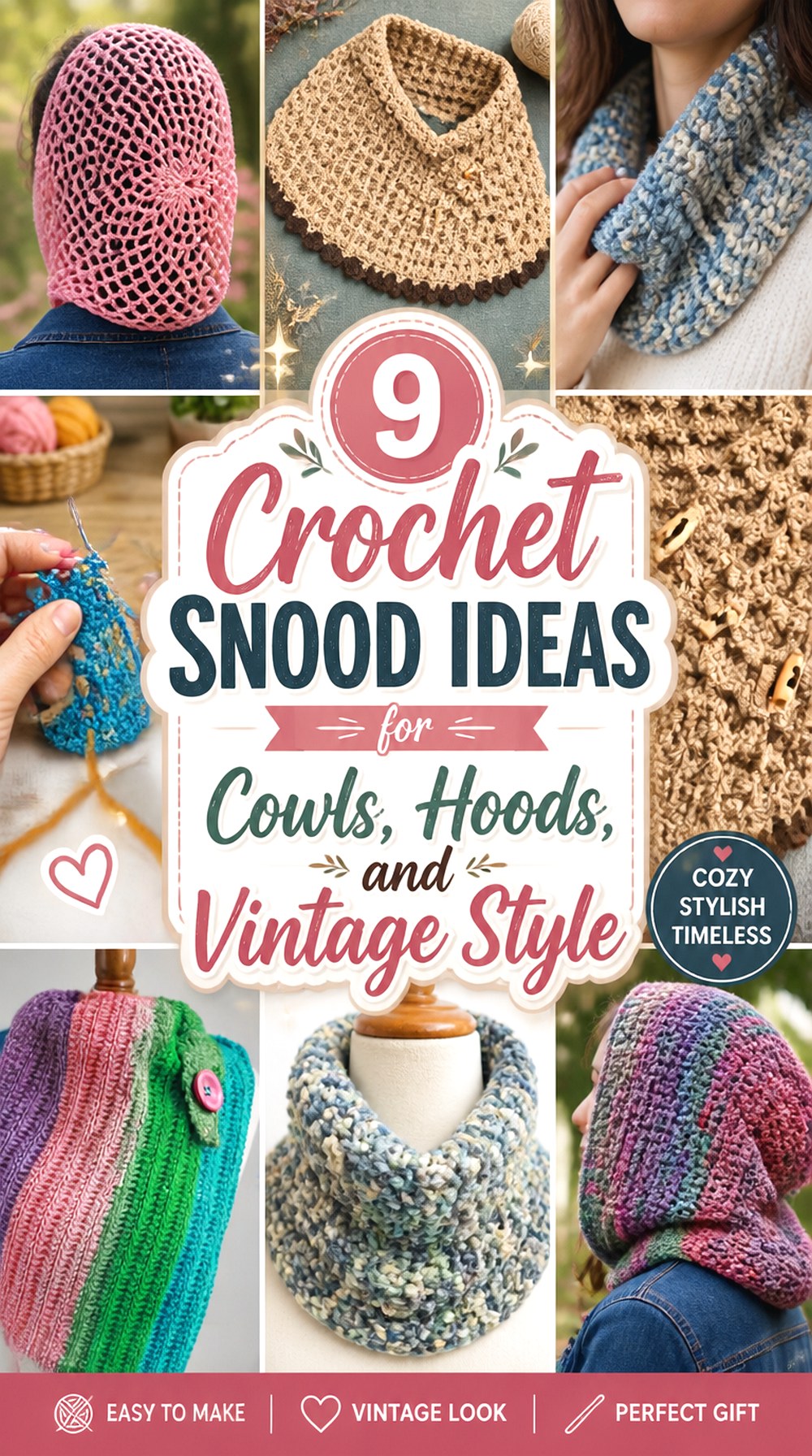 Crochet Snood Ideas for Cowls, Hoods, and Vintage Style