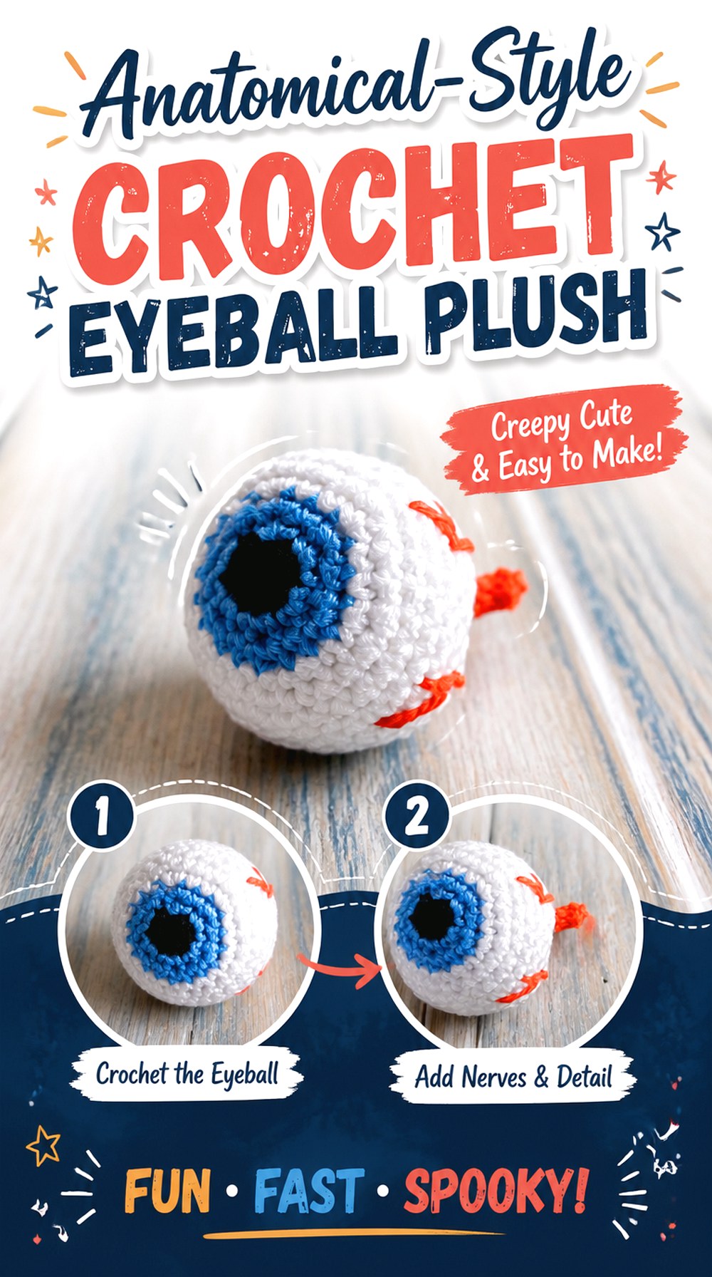 Anatomical Style Crochet Eyeball Plush