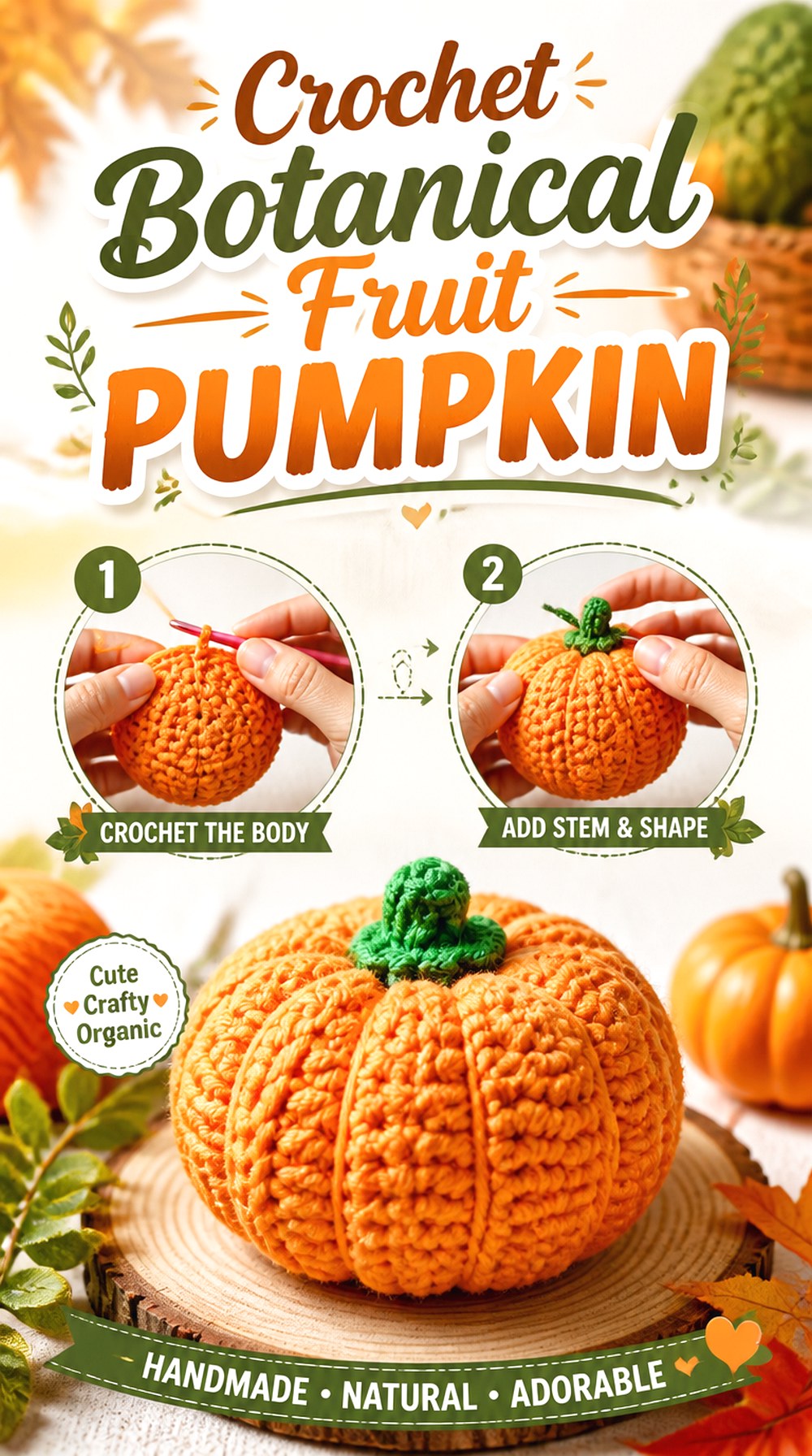 Crochet Botanical Fruit Pumpkin