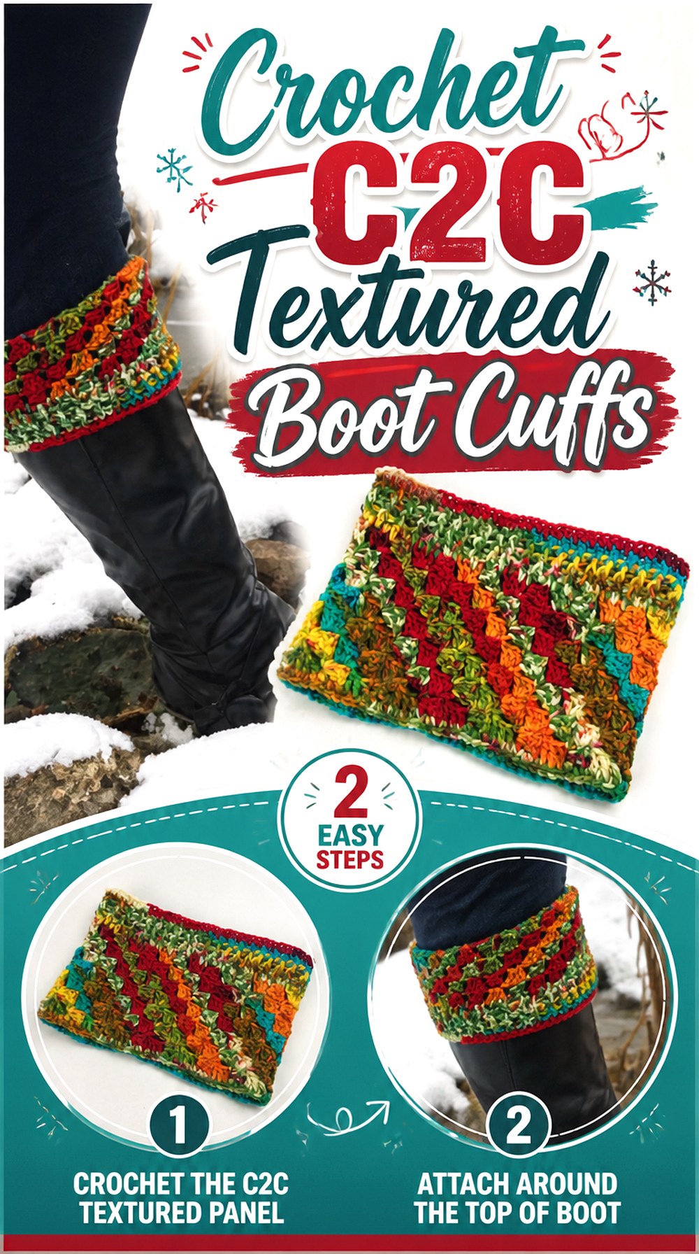 Crochet CC Textured Boot Cuffs