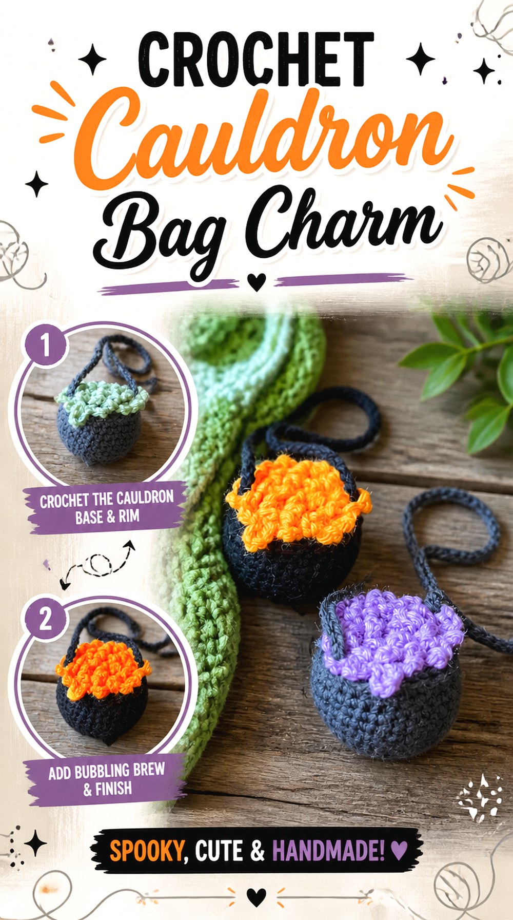 Crochet Cauldron Bag Charm