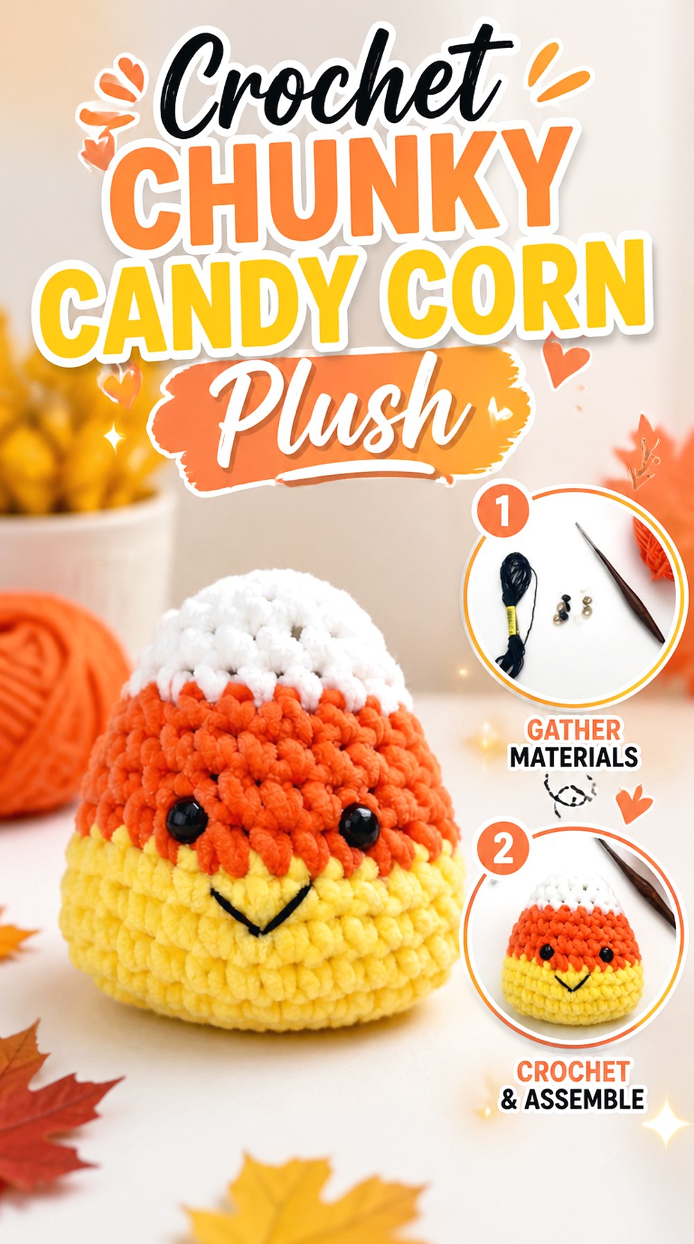 Crochet Chunky Candy Corn Plush