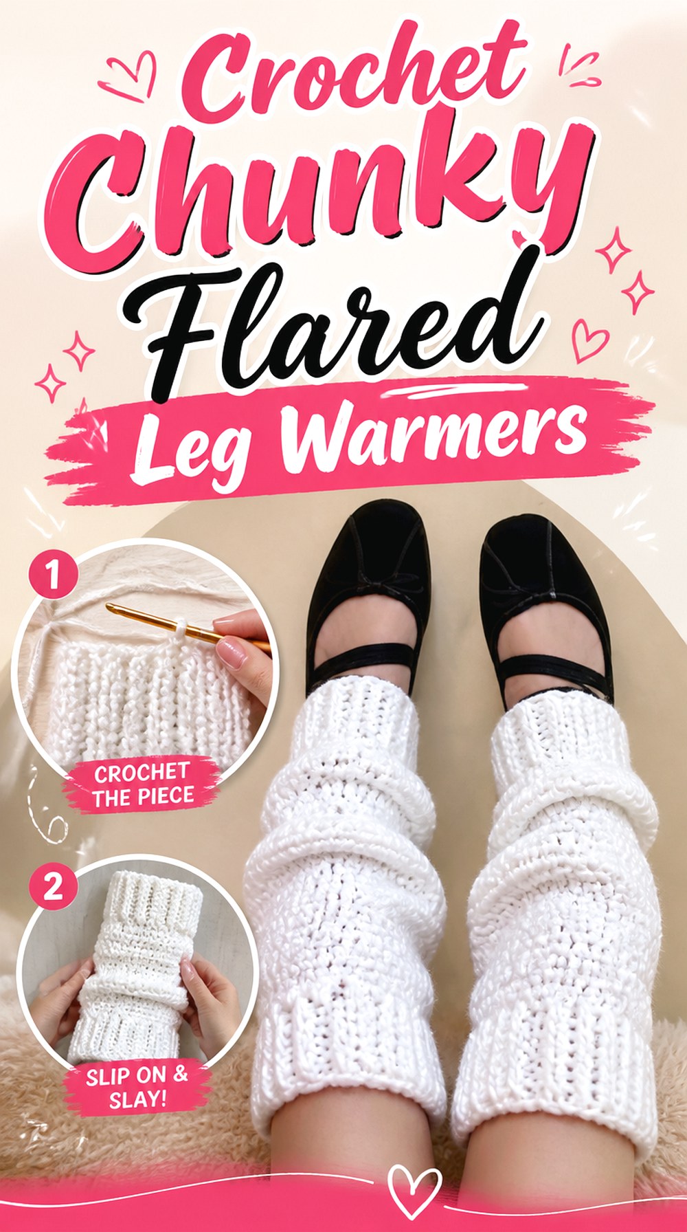 Crochet Chunky Flared Leg Warmers