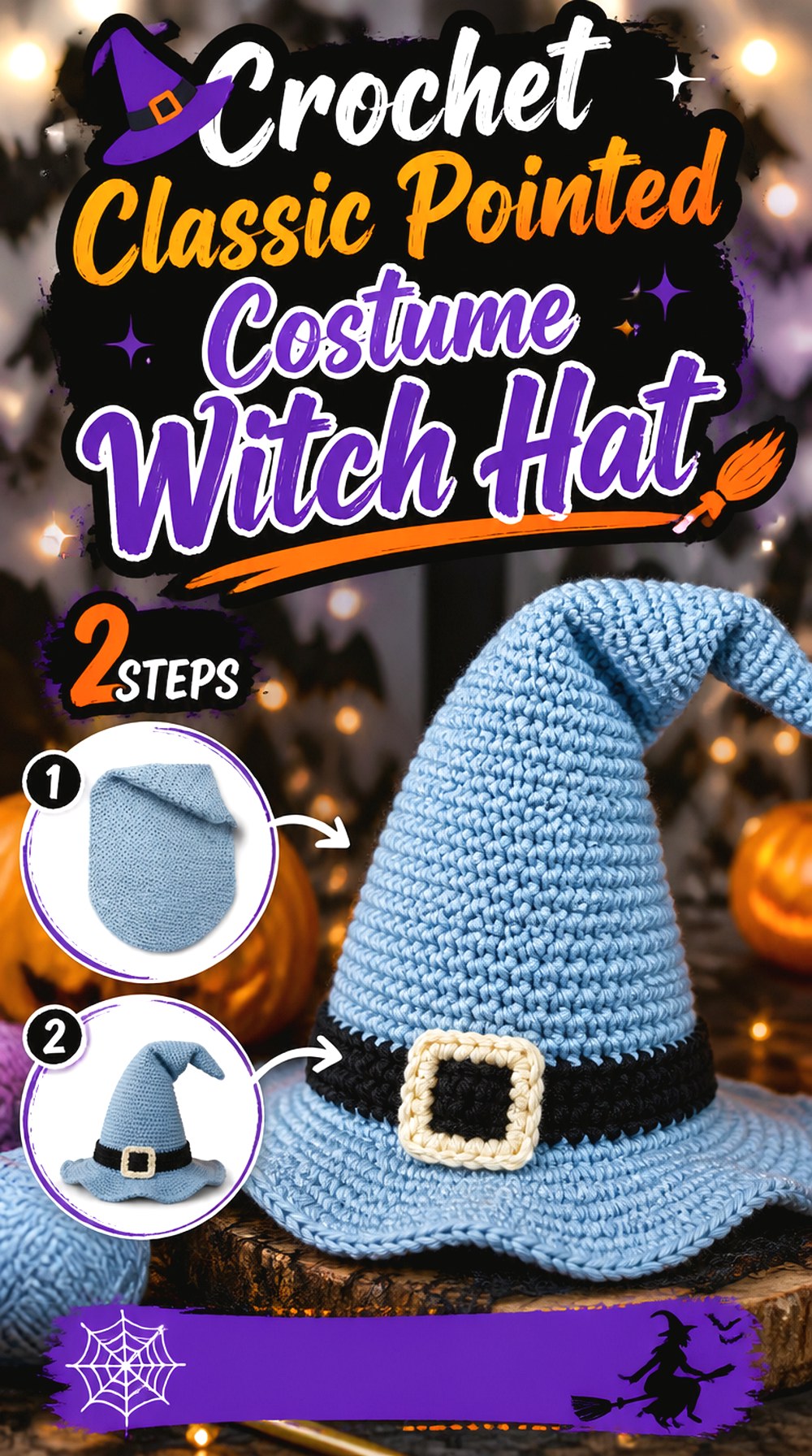 Crochet Classic Pointed Costume Witch Hat