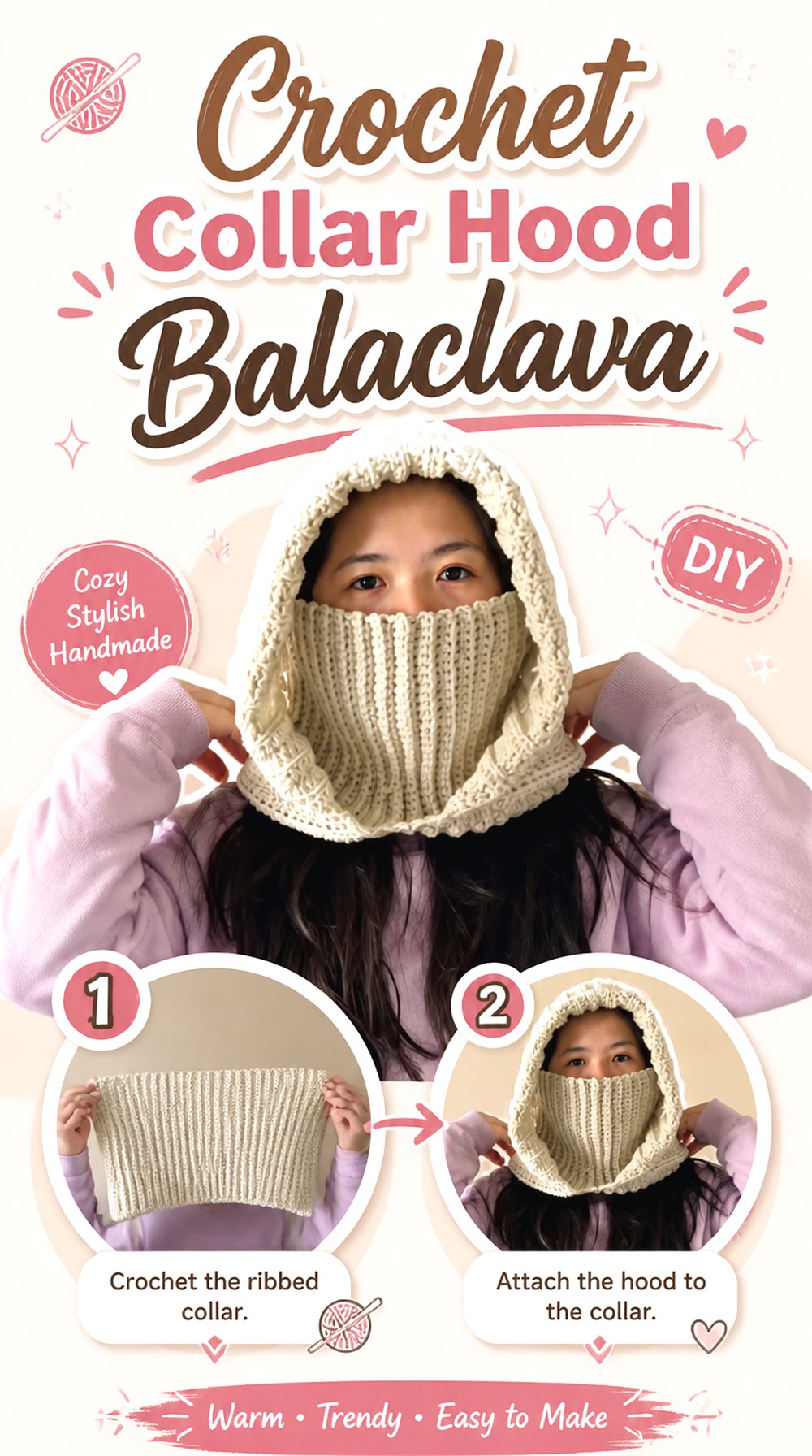Crochet Collar Hood Balaclava