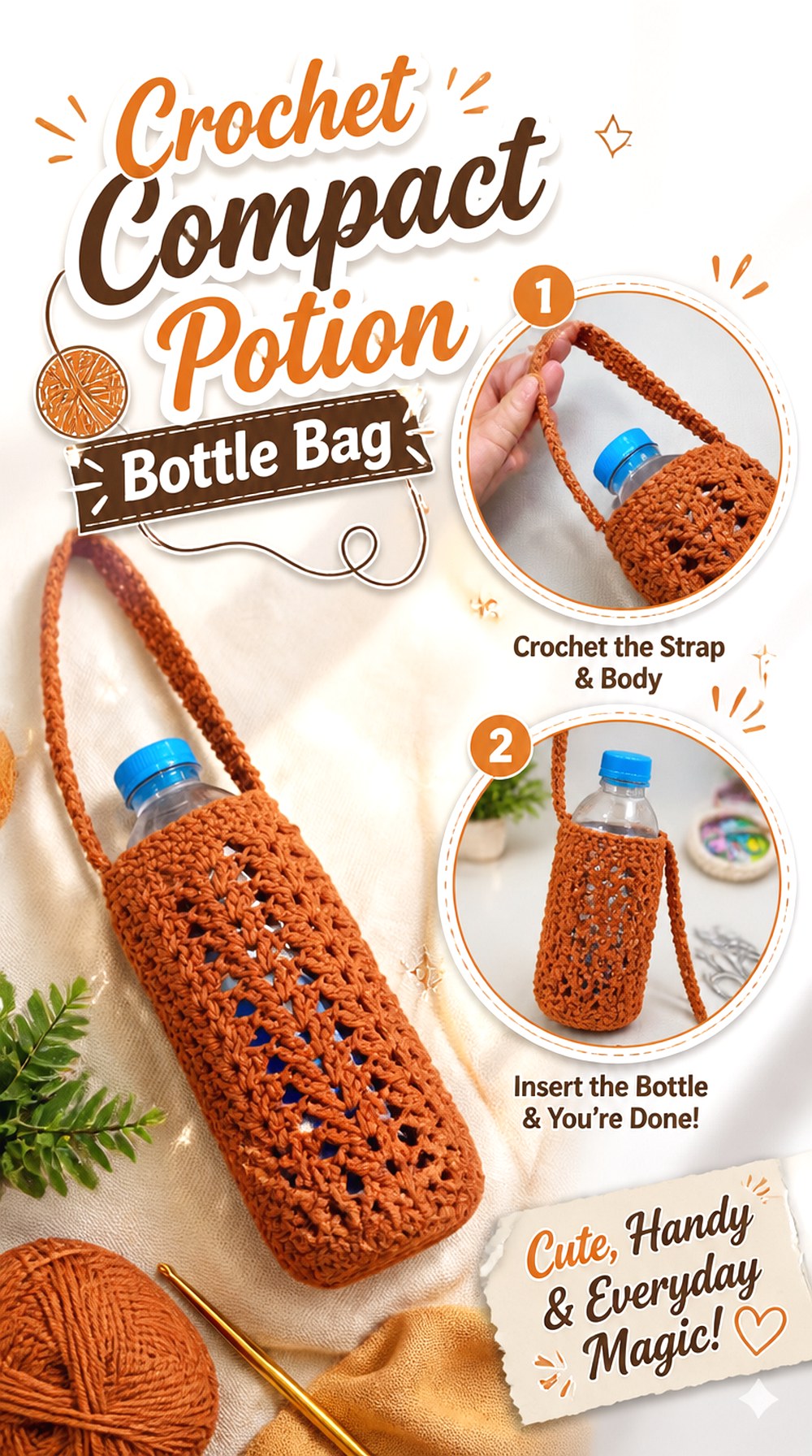 Crochet Compact Potion Bottle Bag