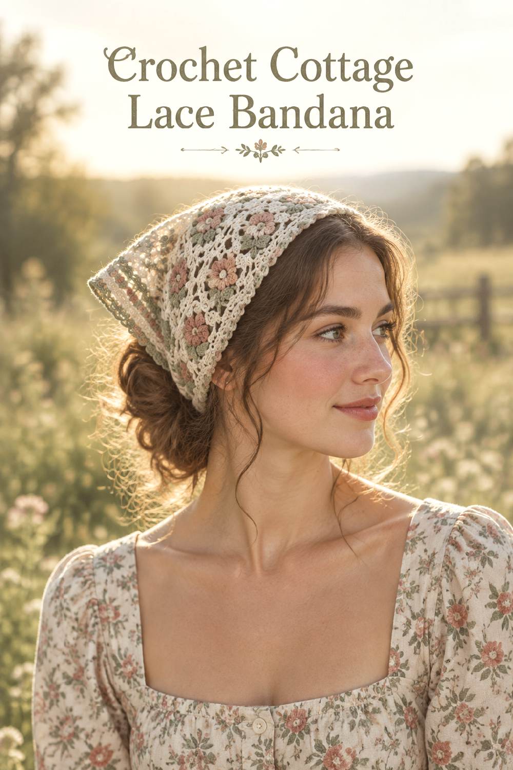 Crochet Picot Edge Lace Bandana