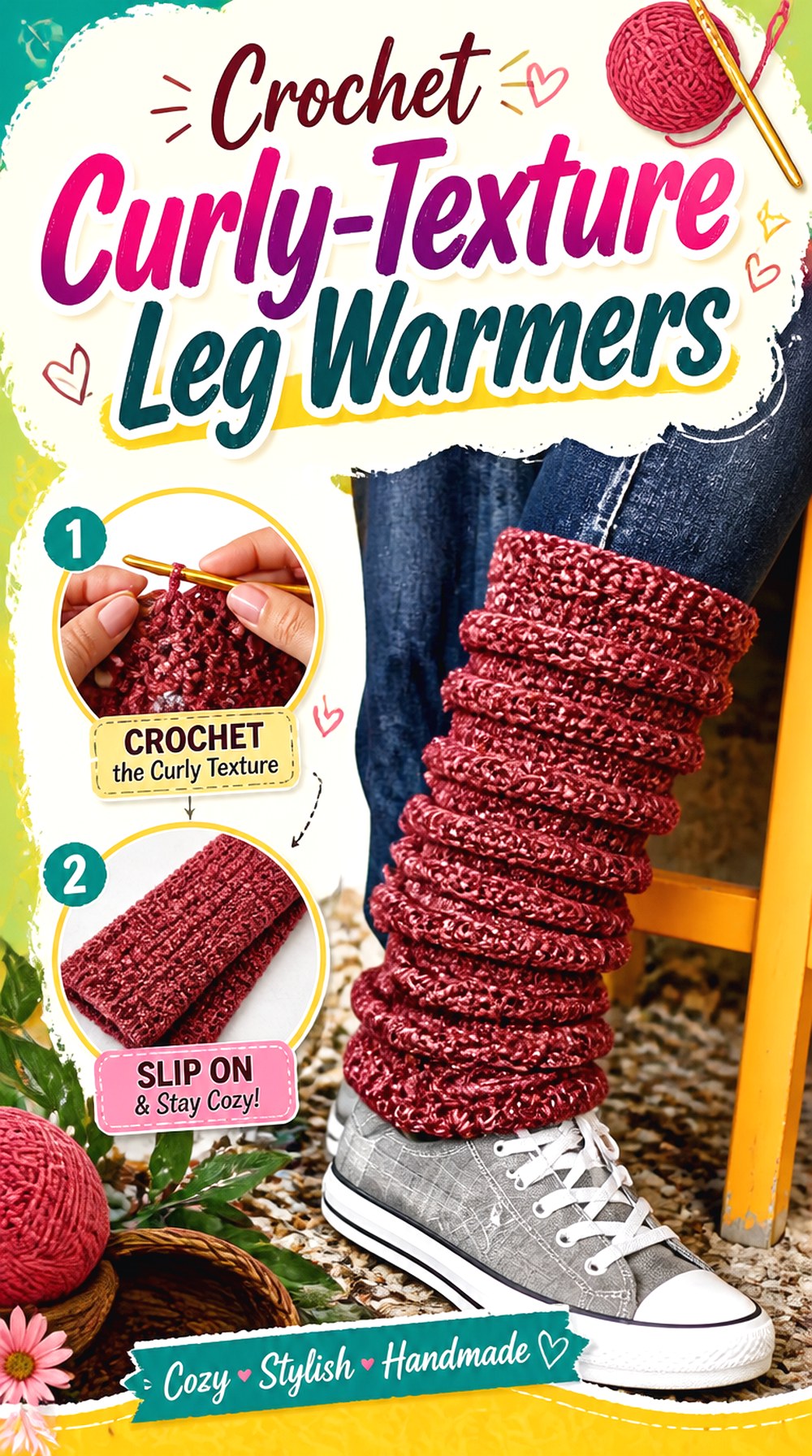 Crochet Curly Texture Leg Warmers