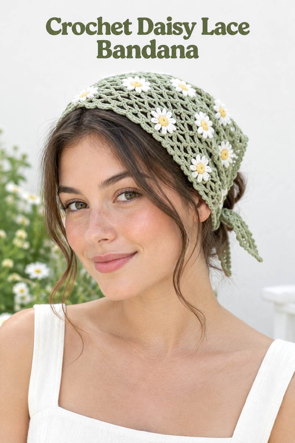 Crochet Daisy Lace Bandana