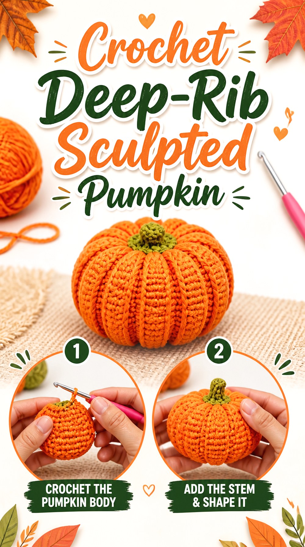 Crochet Deep Rib Sculpted Pumpkin