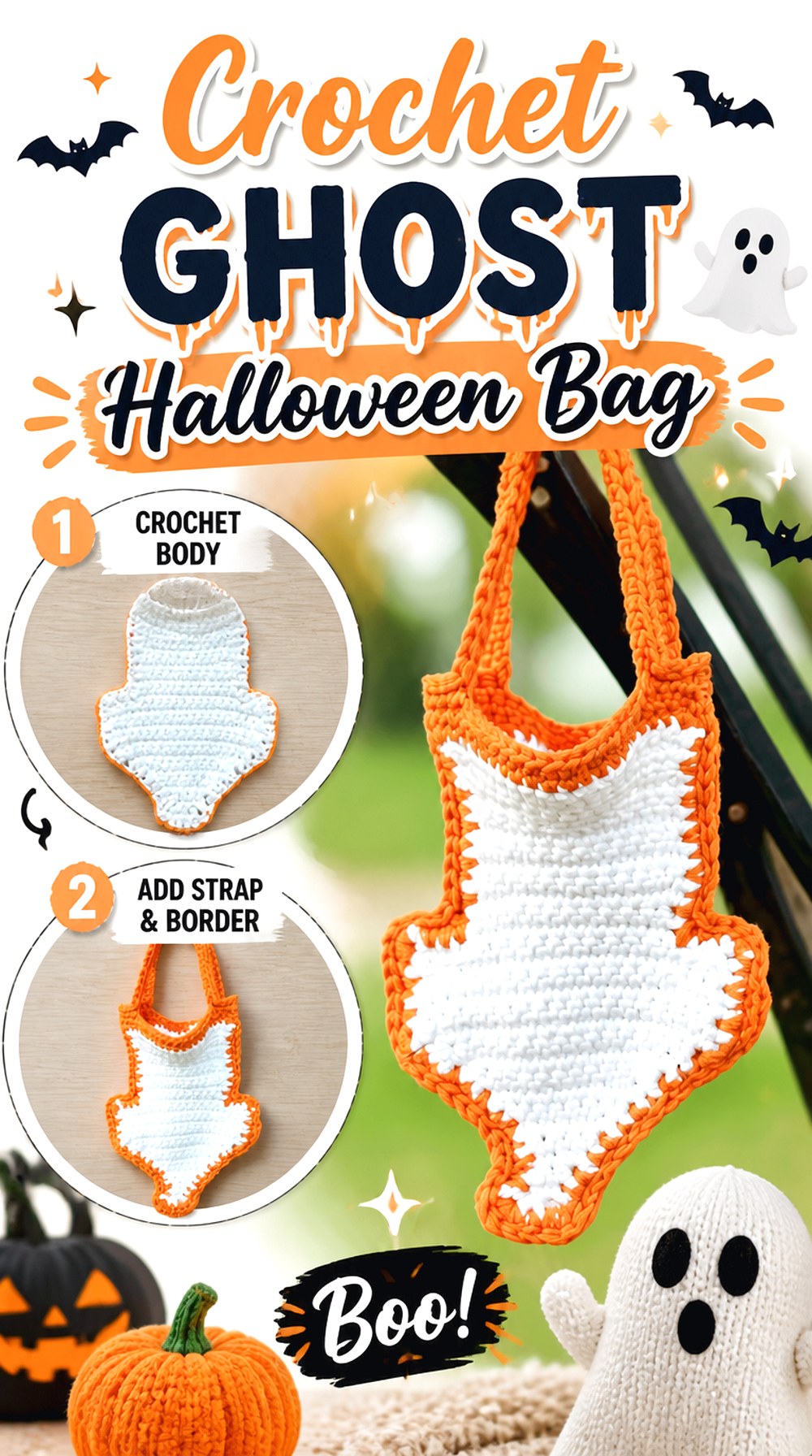 Crochet Ghost Halloween Bag