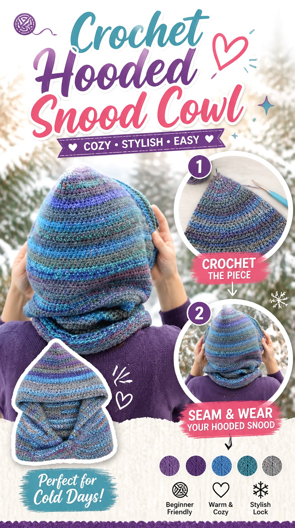 Crochet Hooded Snood Cowl