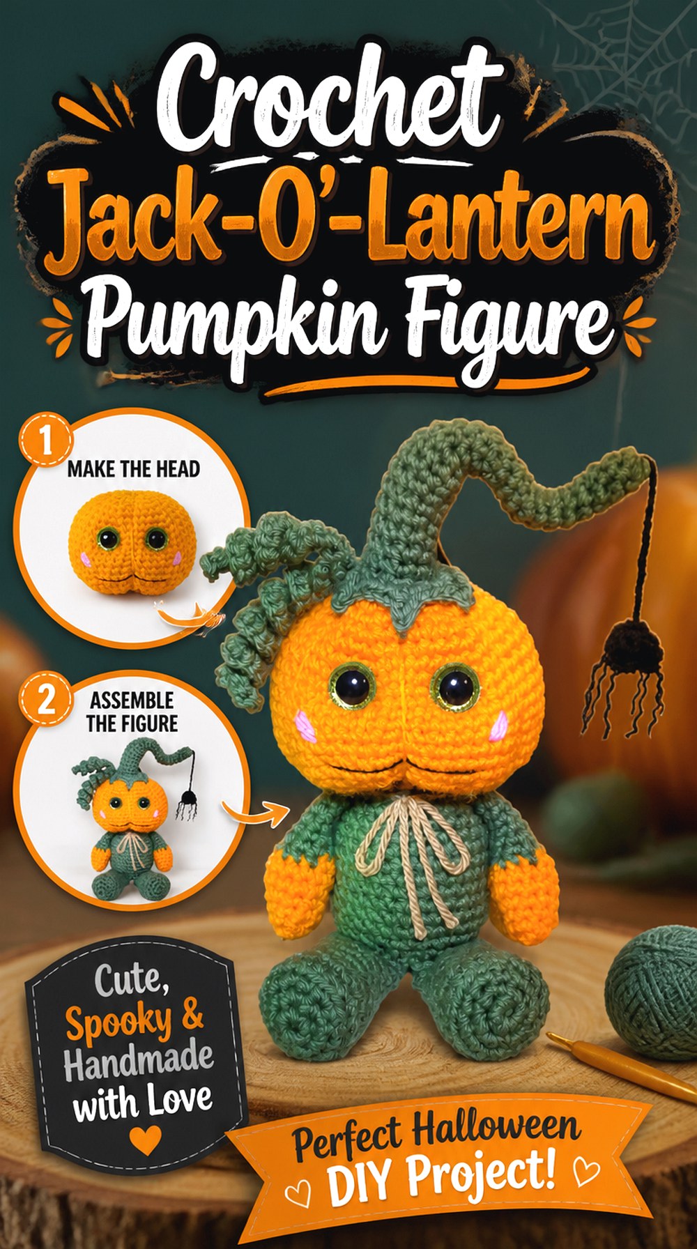 Crochet Jack O’ Lantern Pumpkin Figure