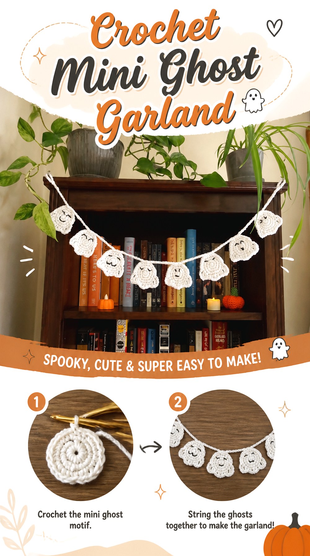Crochet Mini Ghost Garland