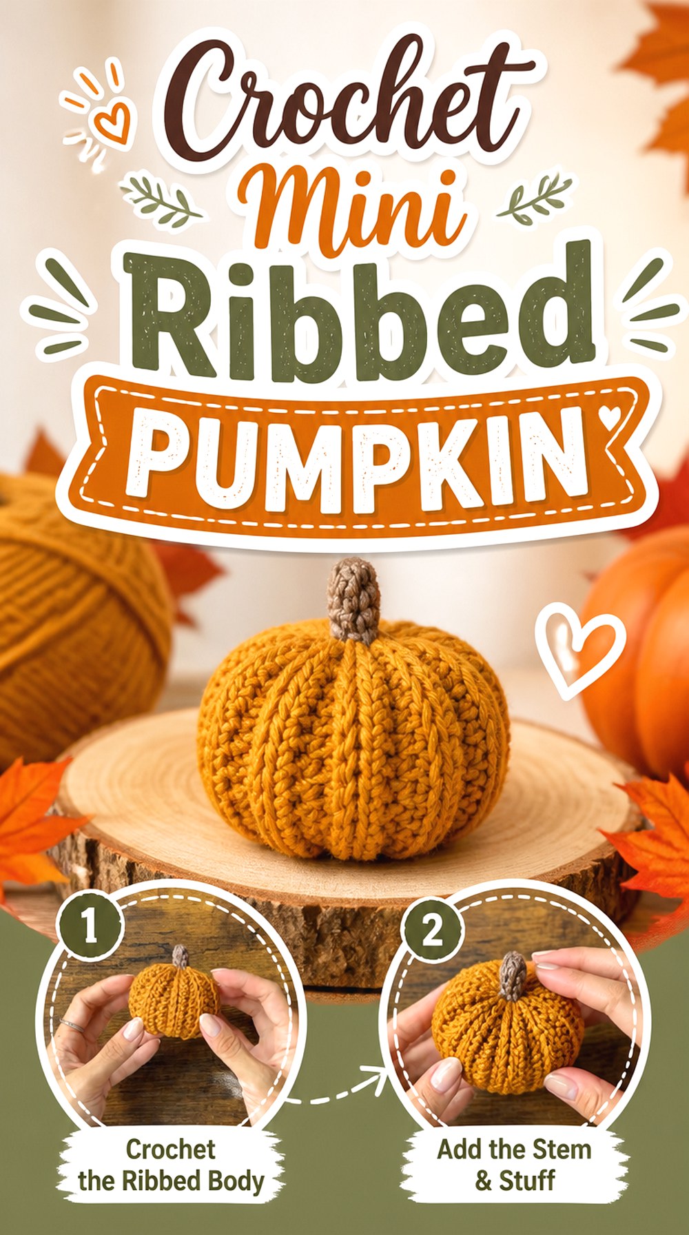Crochet Mini Ribbed Pumpkin