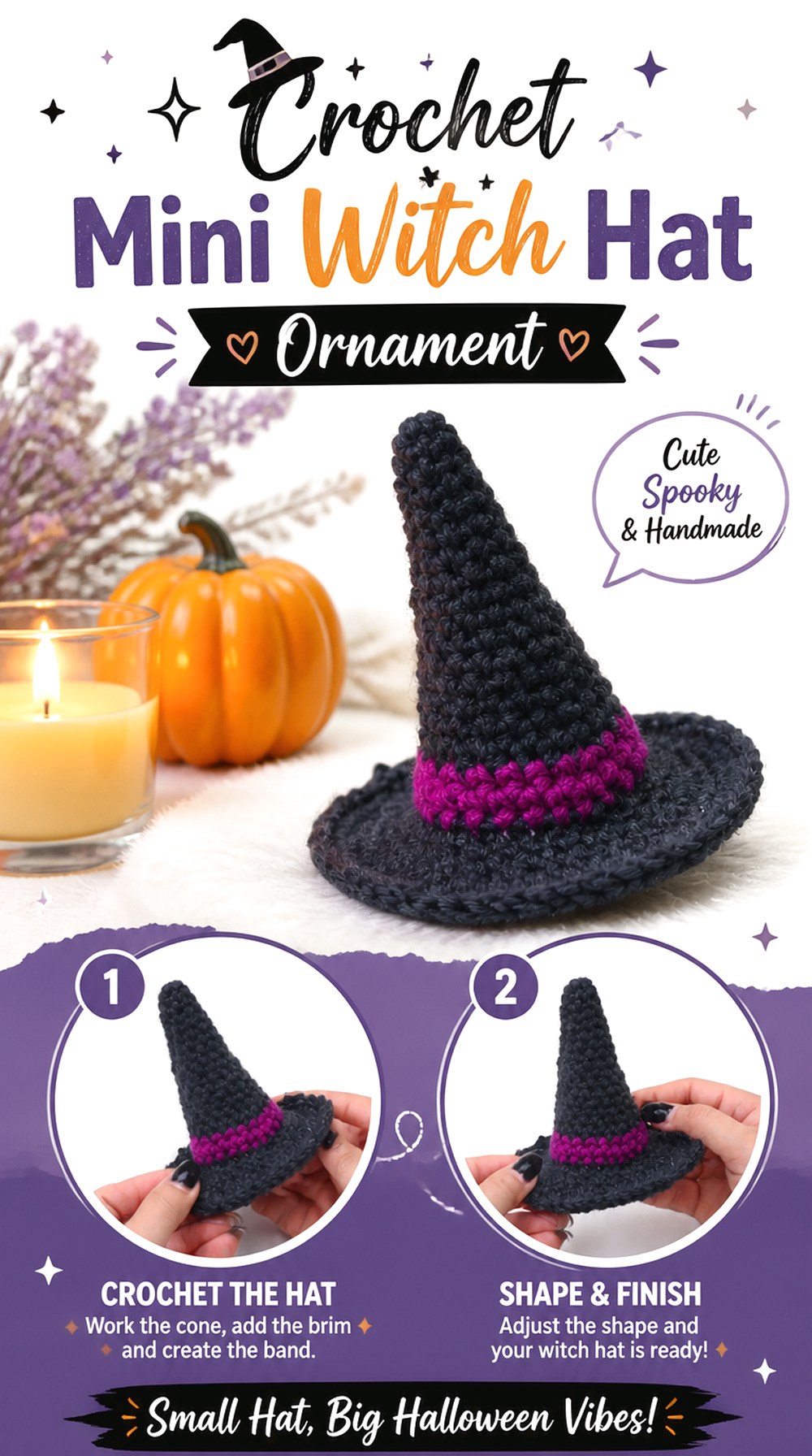Crochet Mini Witch Hat Ornament
