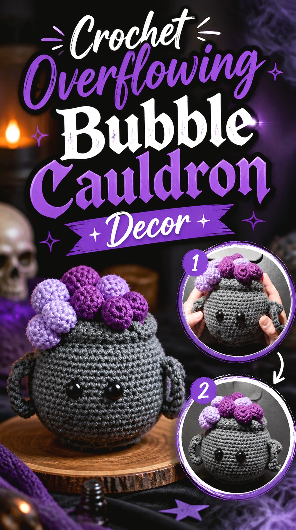 Crochet Overflowing Bubble Cauldron Decor