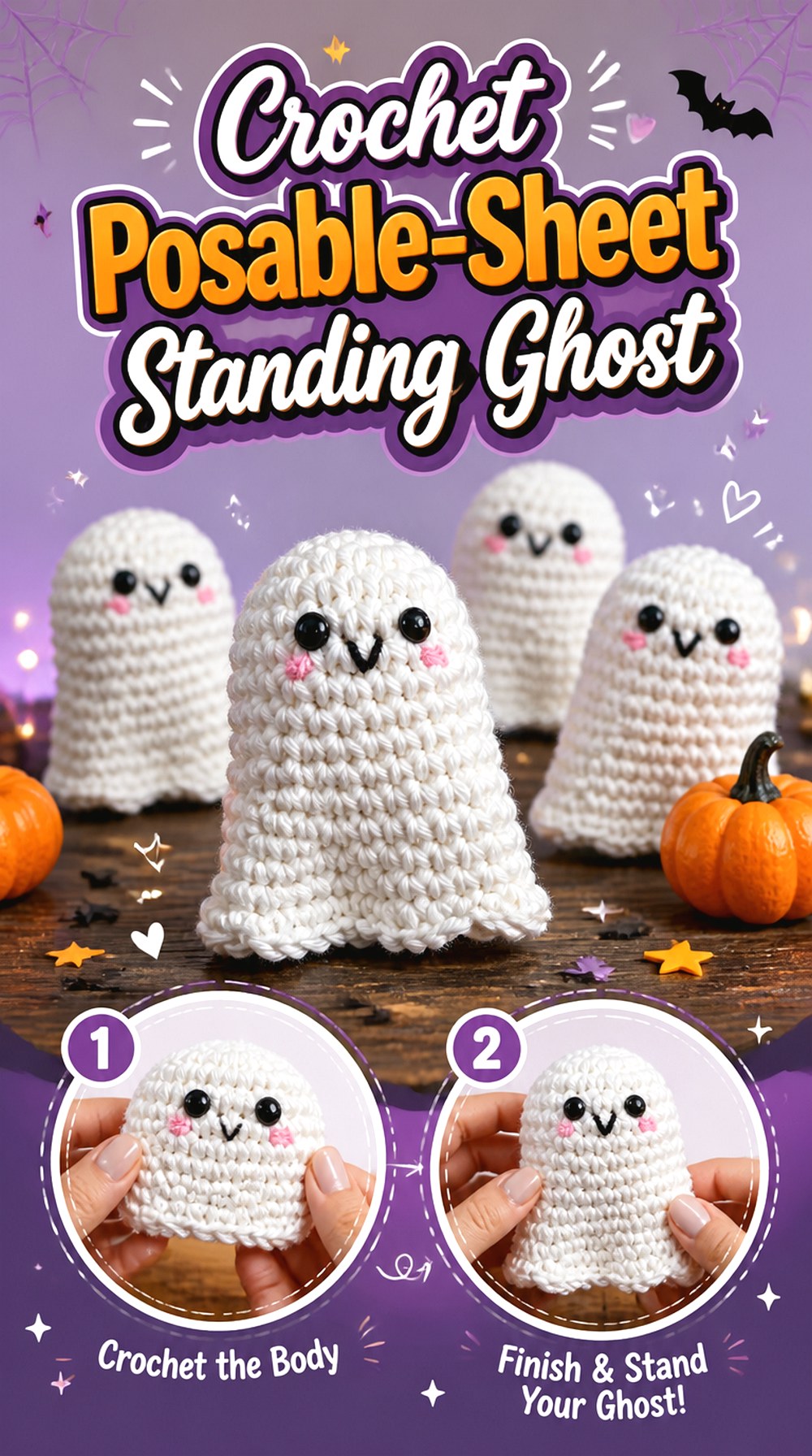 Crochet Posable Sheet Standing Ghost