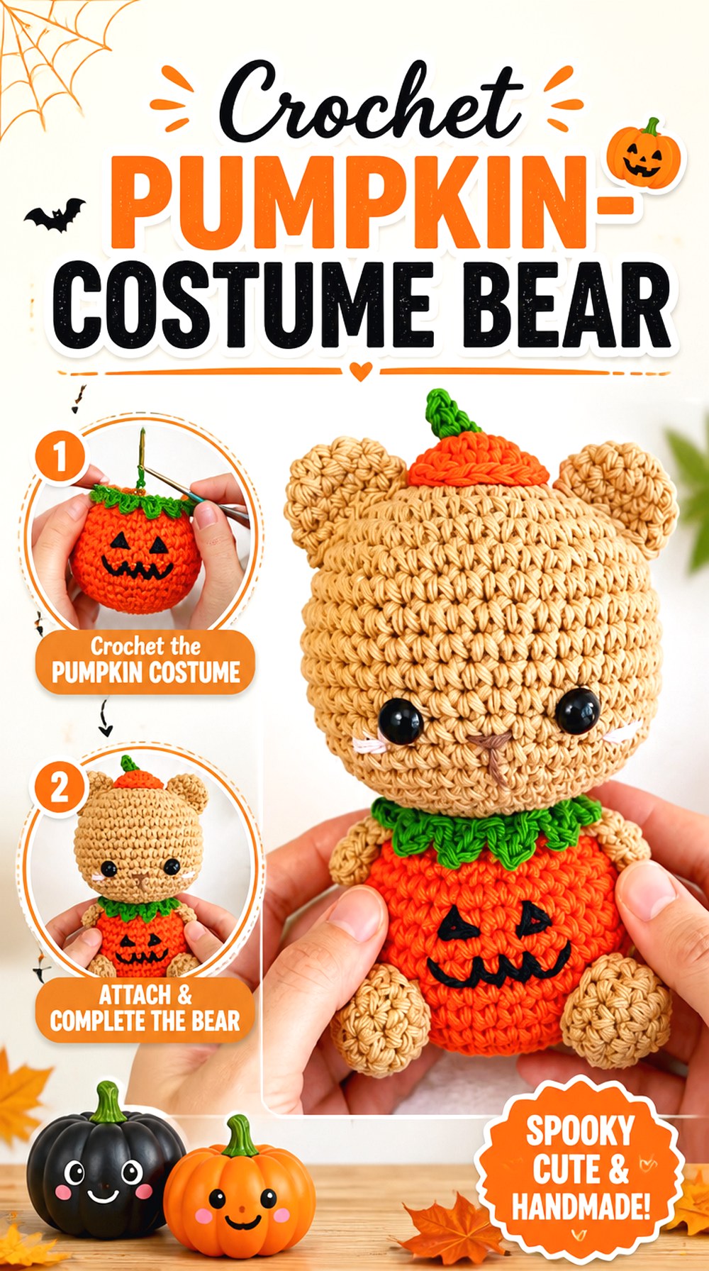 Crochet Pumpkin Costume Bear