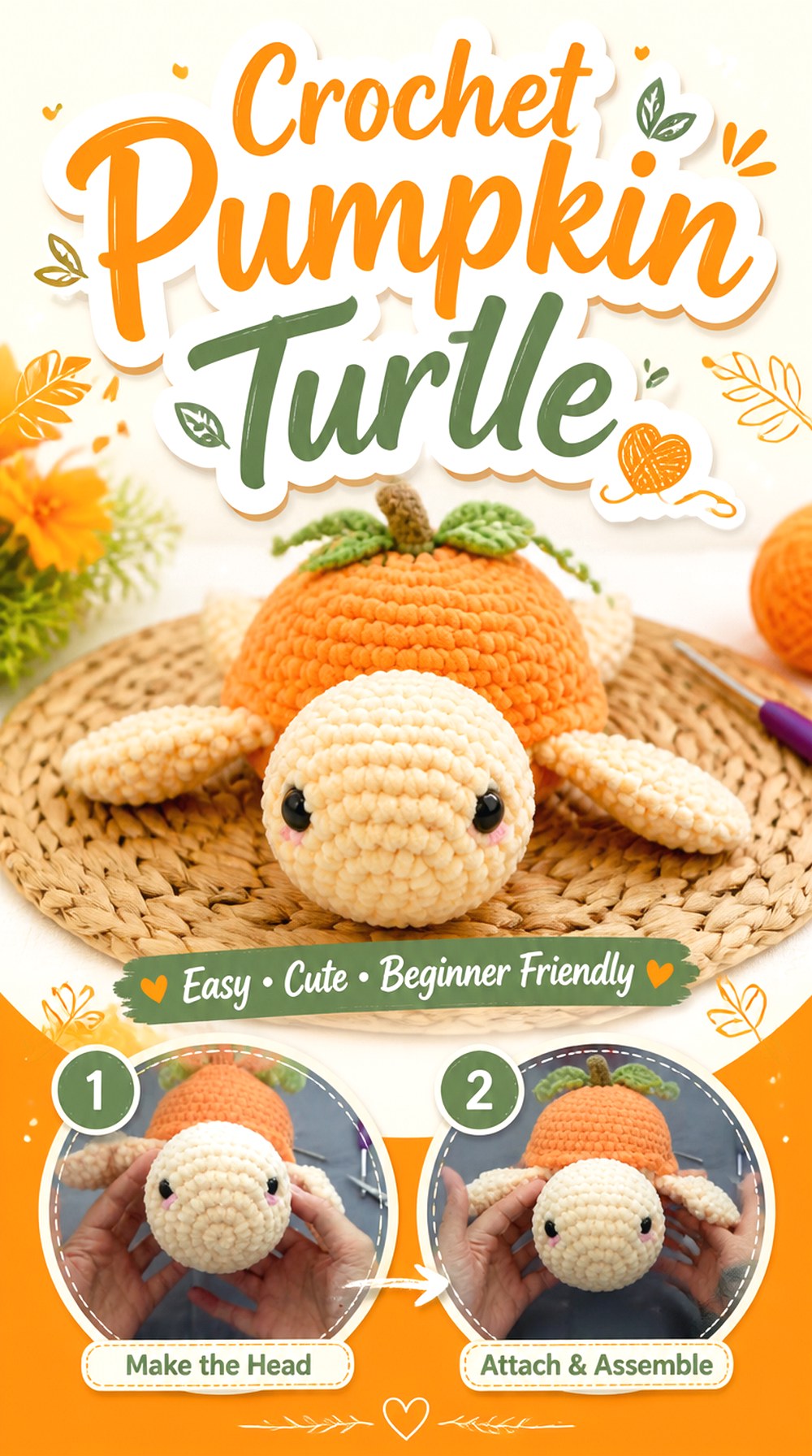 Crochet Pumpkin Turtle
