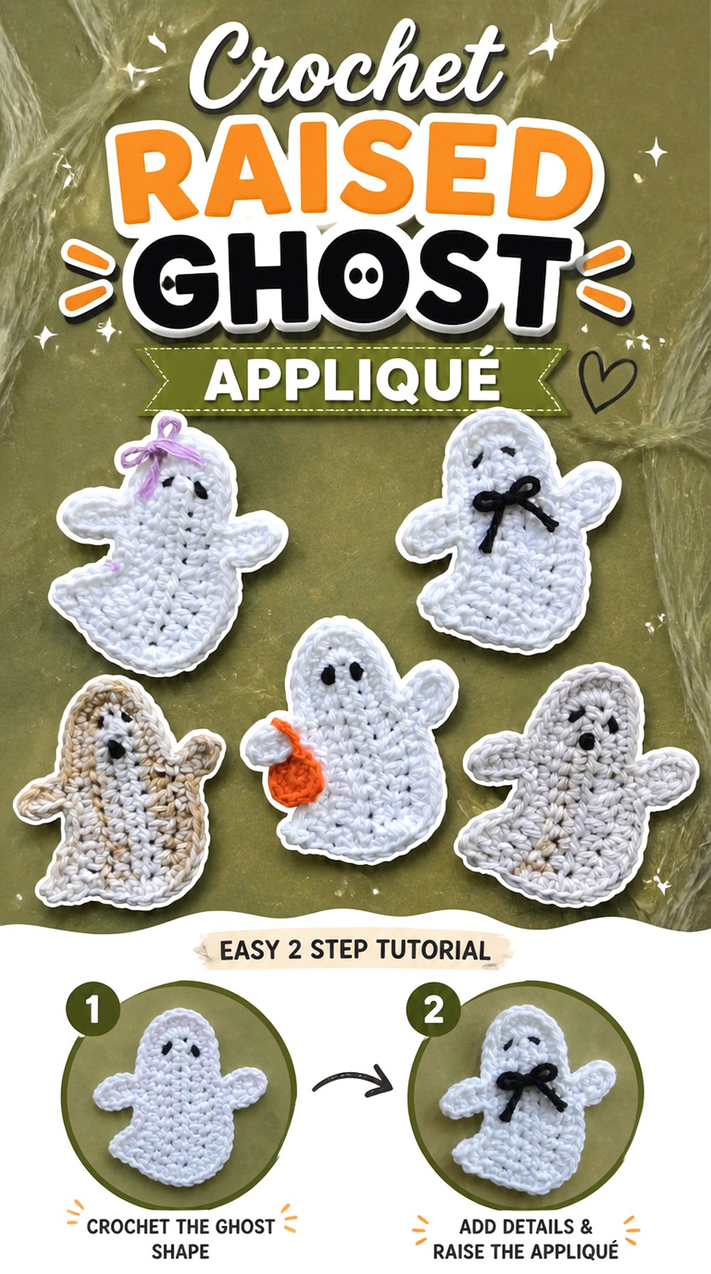 Crochet Raised Ghost AppliquƩ