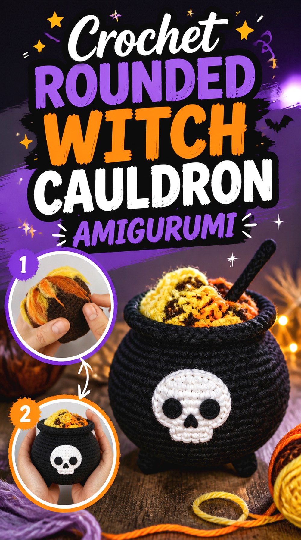 Crochet Rounded Witch Cauldron Amigurumi