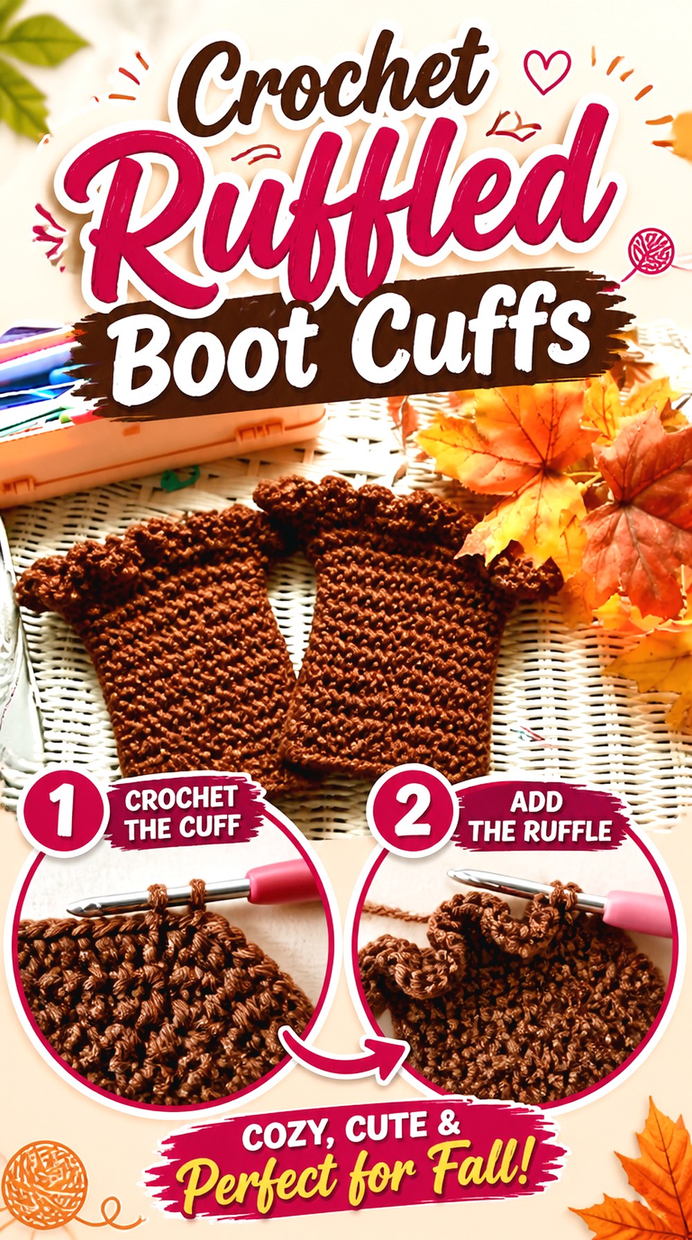 Crochet Ruffled Boot Cuffs