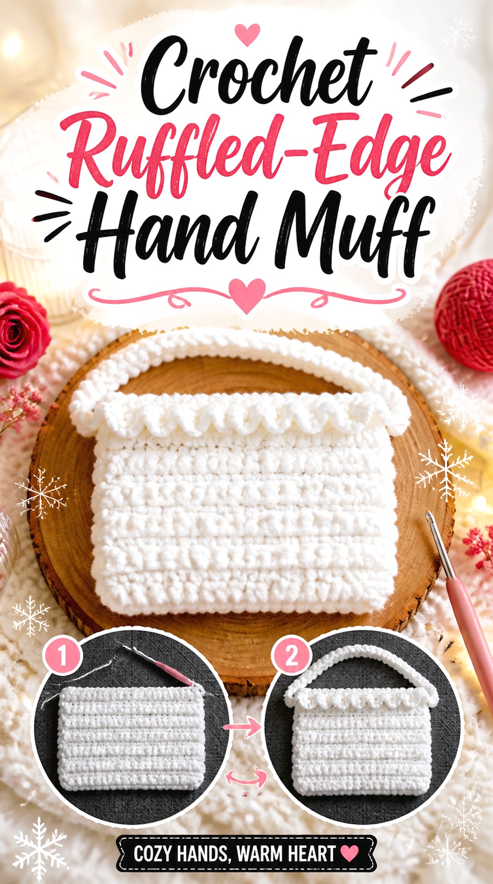 Crochet Ruffled Edge Hand Muff