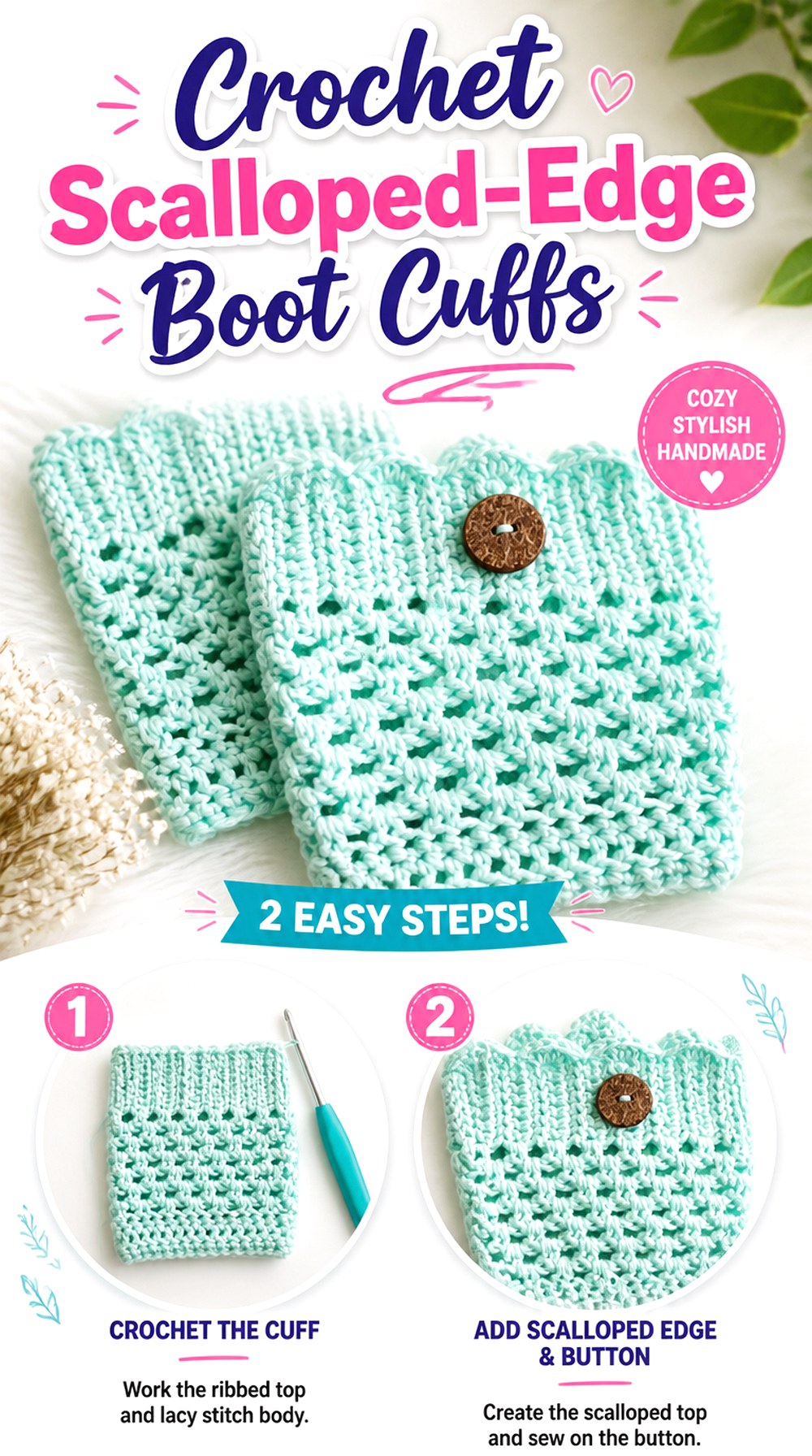 Crochet Scalloped Edge Boot Cuffs