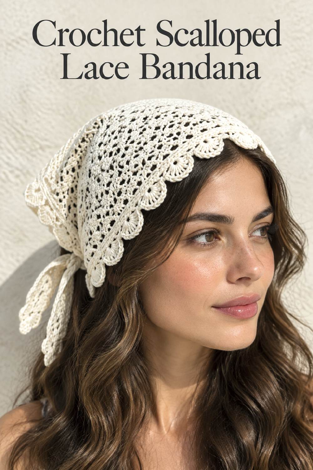 Crochet Scalloped Lace Bandana