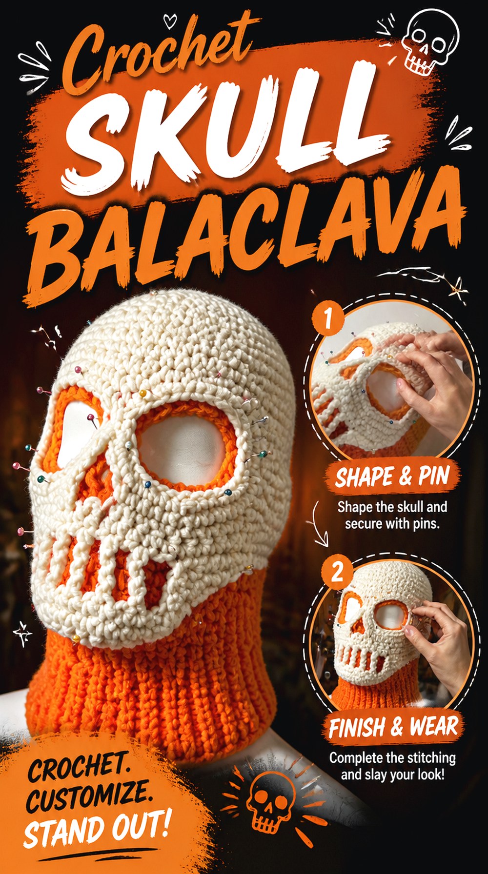 Crochet Skull Balaclava