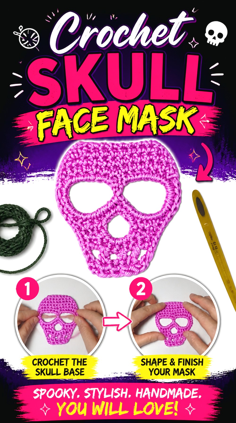 Crochet Skull Face Mask