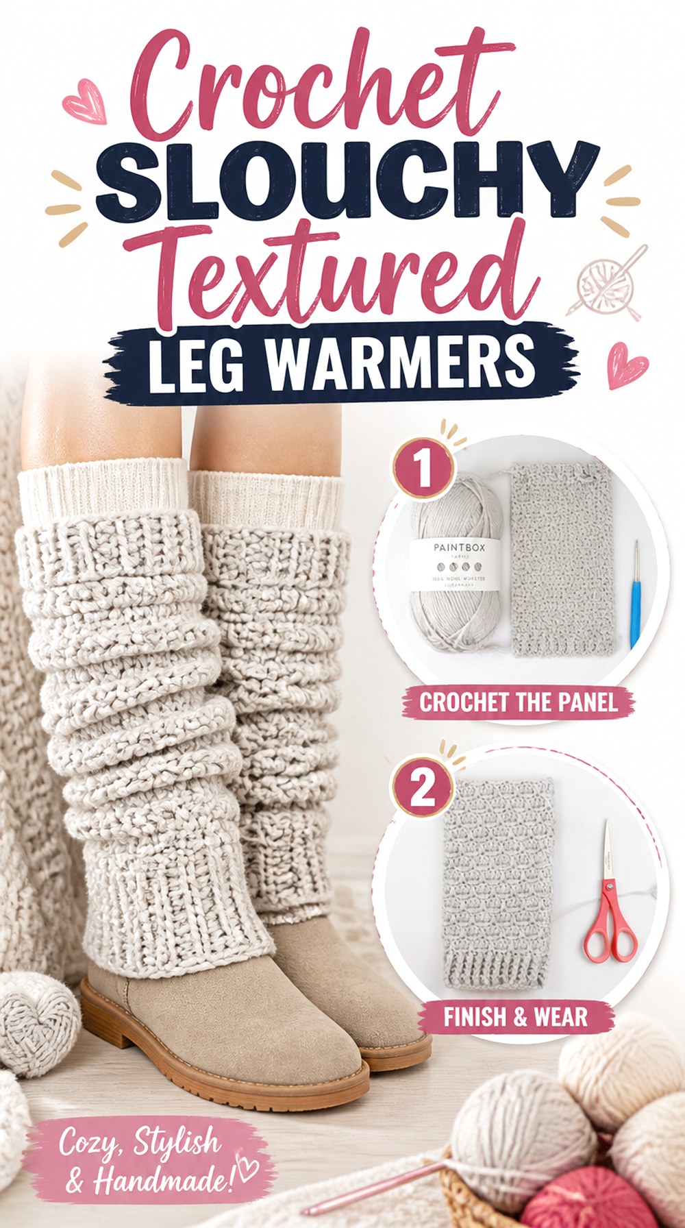 Crochet Slouchy Textured Leg Warmers