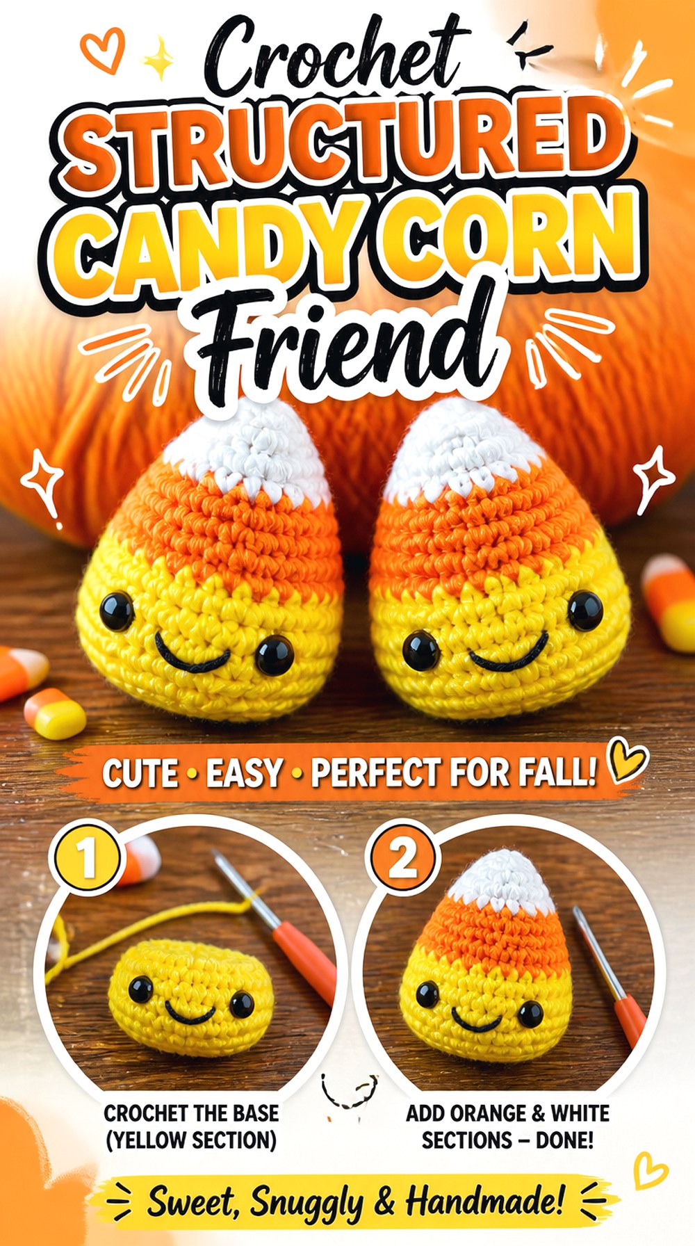 Crochet Structured Candy Corn Friend