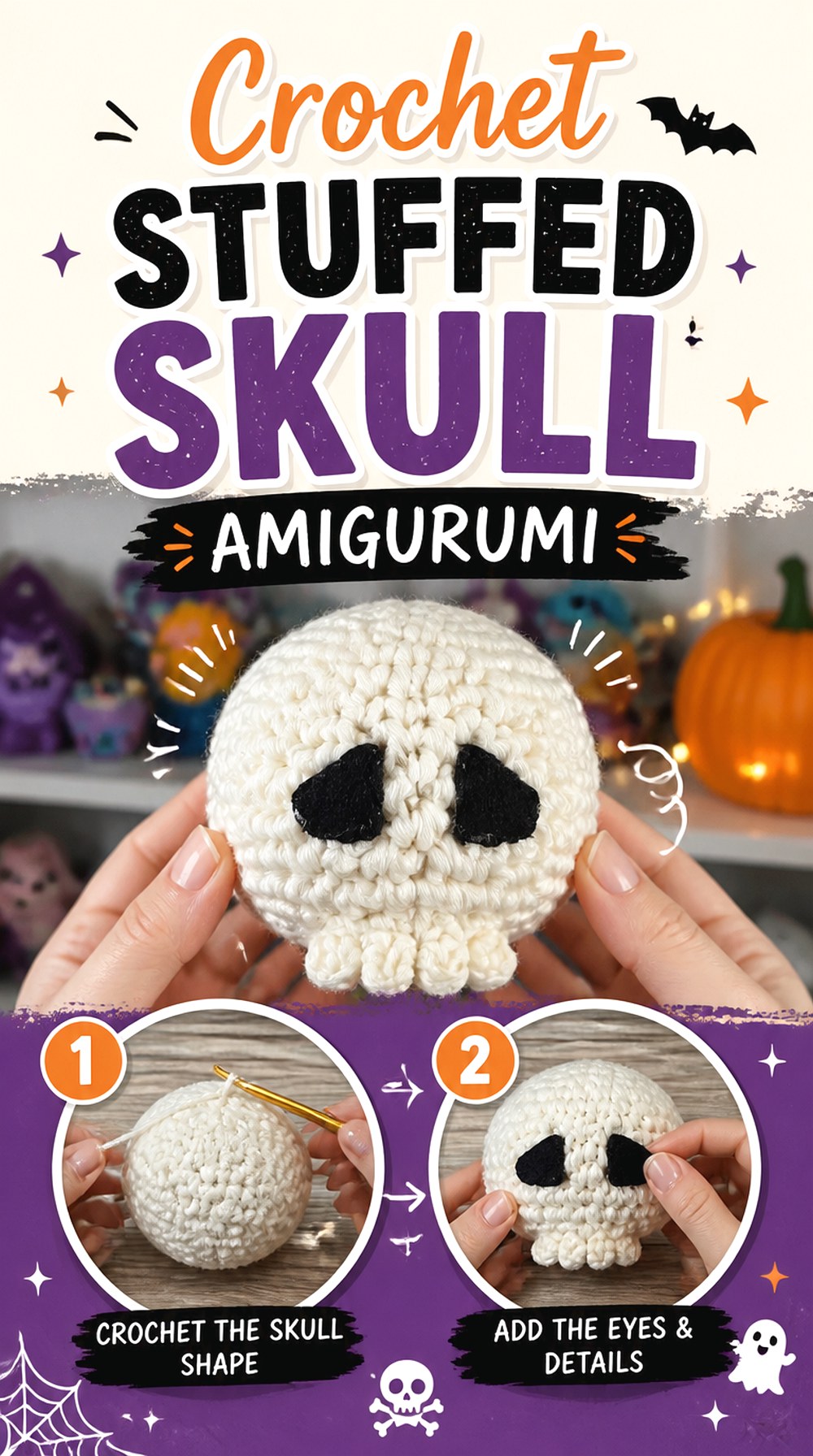 Crochet Stuffed Skull Amigurumi