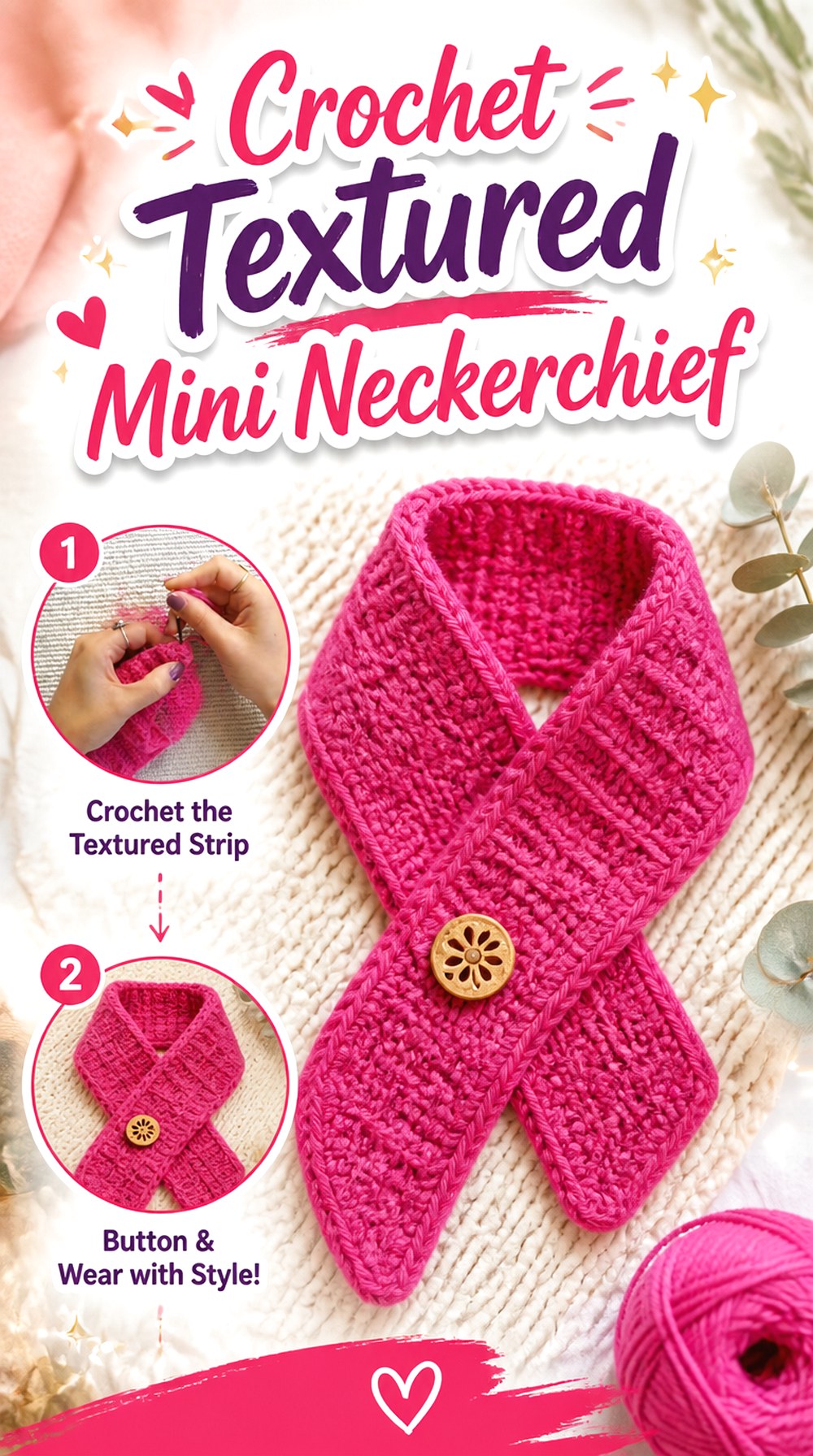 Crochet Textured Mini Neckerchief
