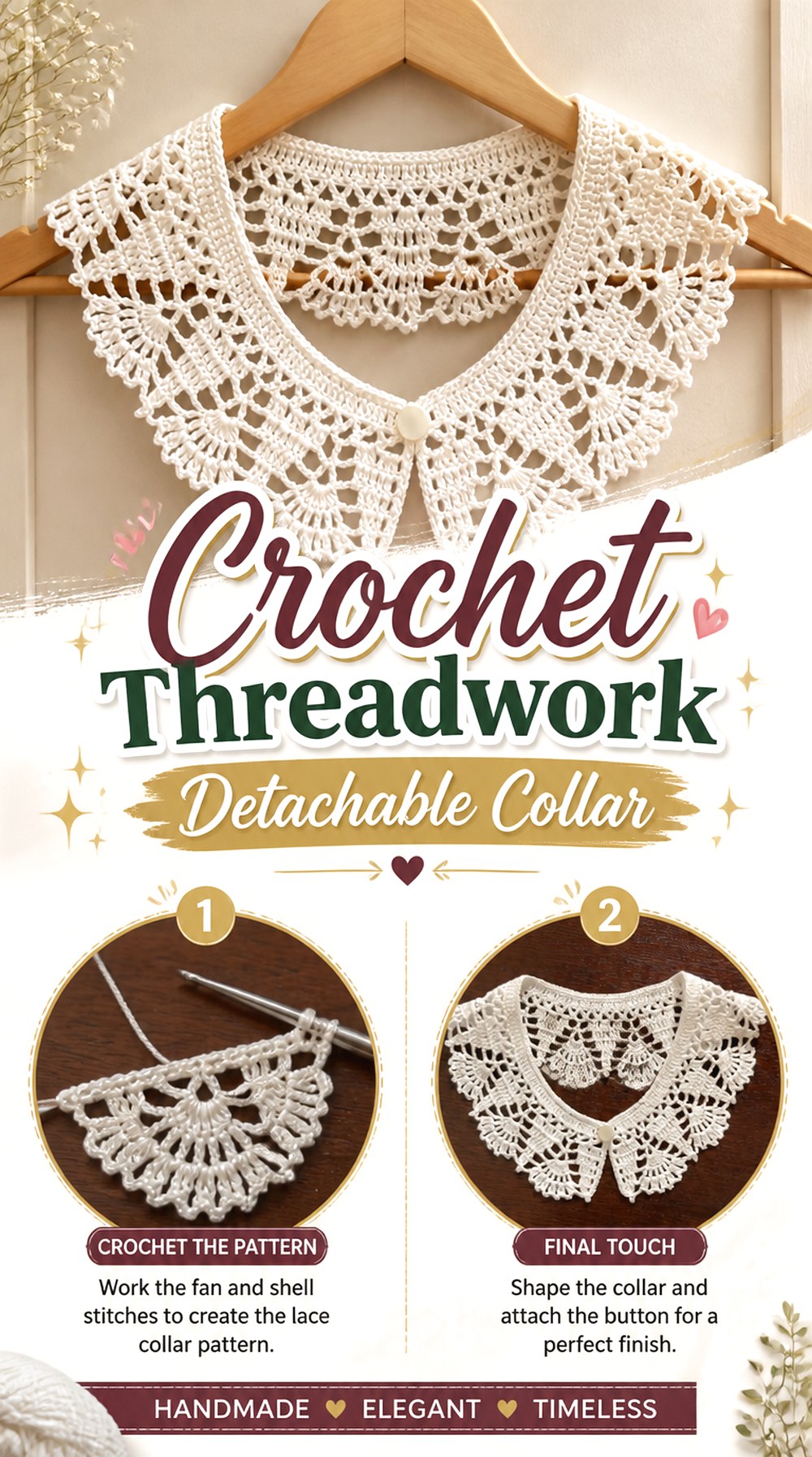 Crochet Threadwork Detachable Collar