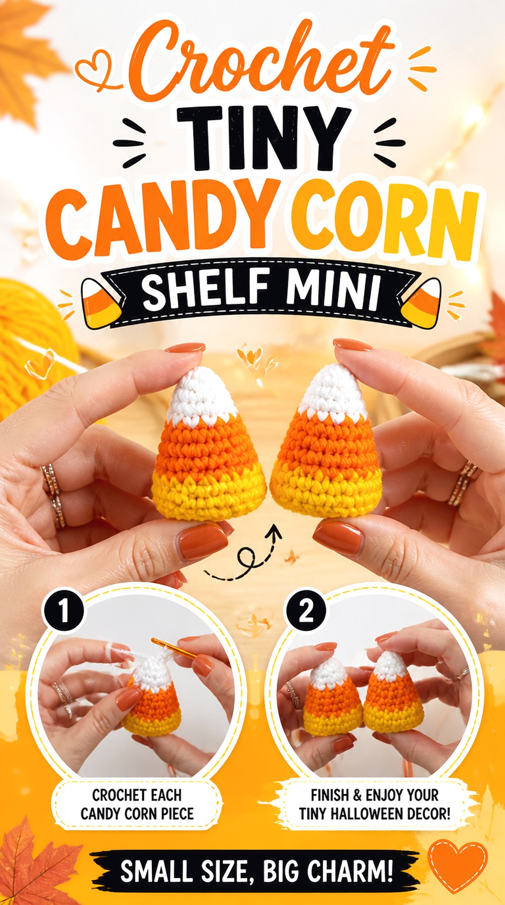 Crochet Tiny Candy Corn Shelf Mini