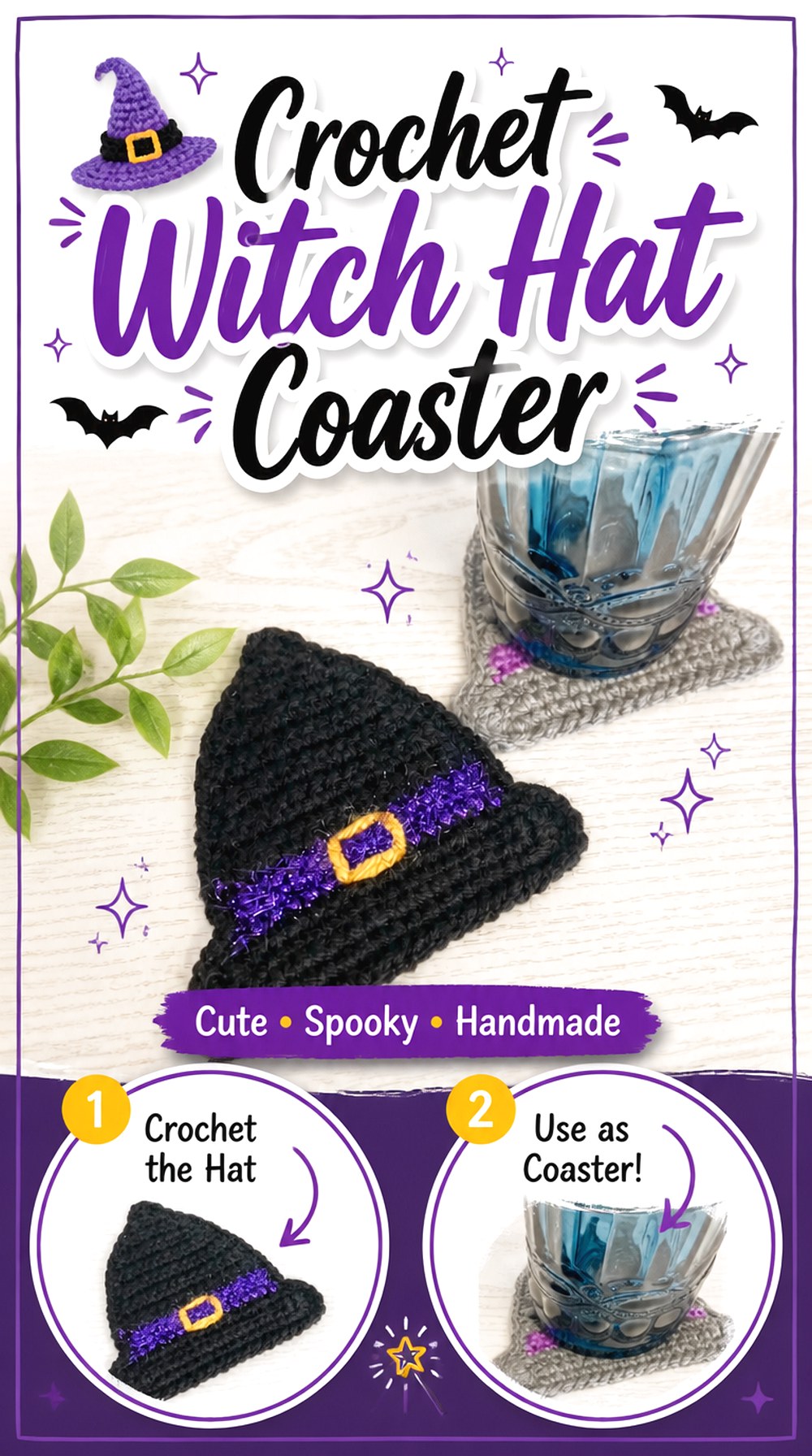 Crochet Witch Hat Coaster
