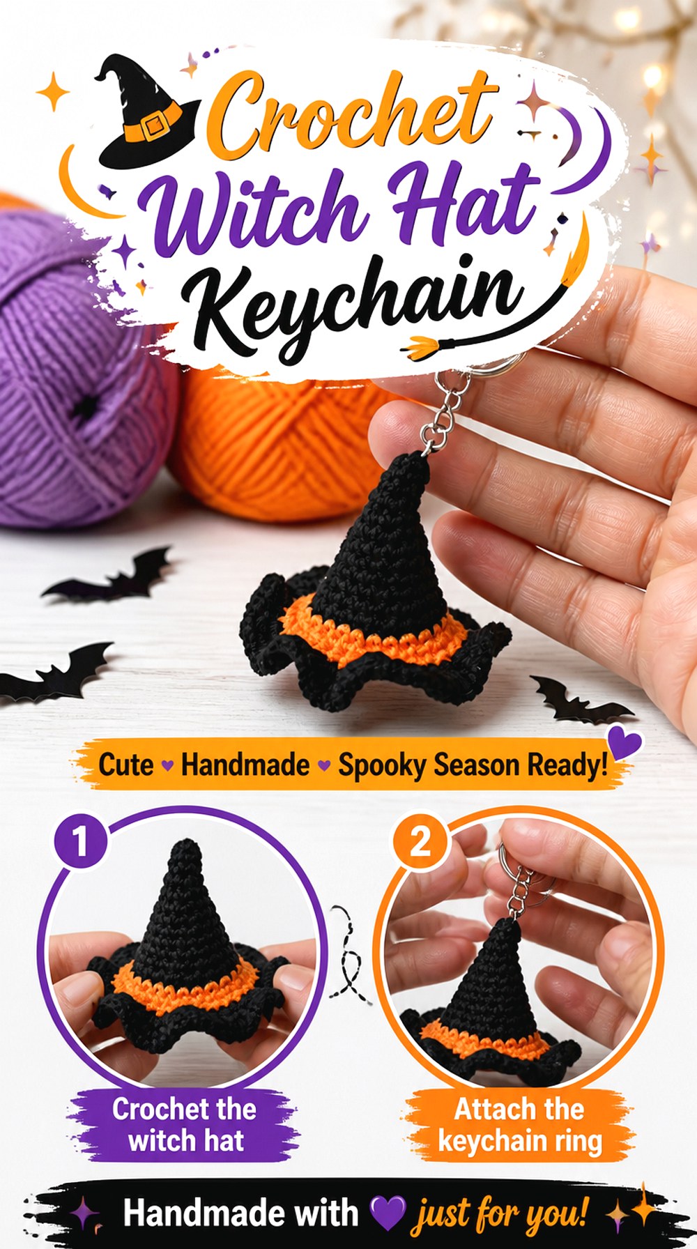 Crochet Witch Hat Keychain